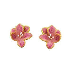 Cute Korean Style Pink Flower Studs Floral Acrylic Studs Fashion Earrings Set